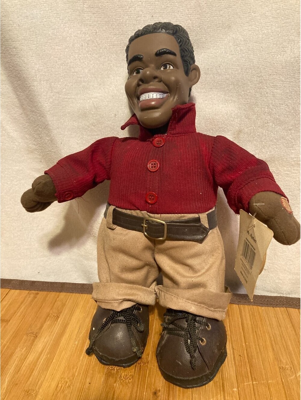 Mr. Perfect African American Talking Doll Working 15 in Red Tan Vinyl Brown
